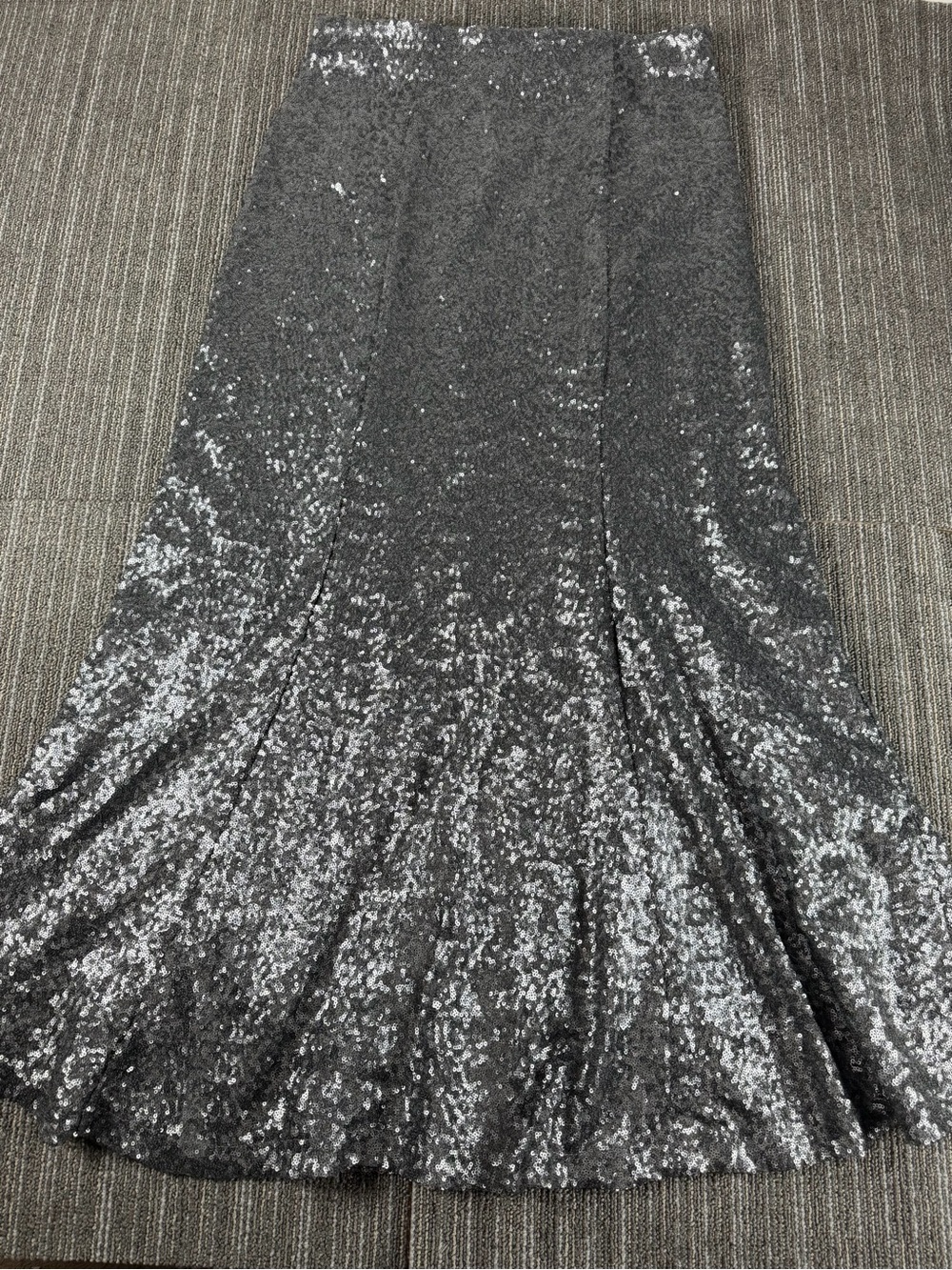 LANE BRYANT GRAY SEQUIN LONG/FORMAL A-LINE SKIRT, ELAST WAIST, NWT SZ 14